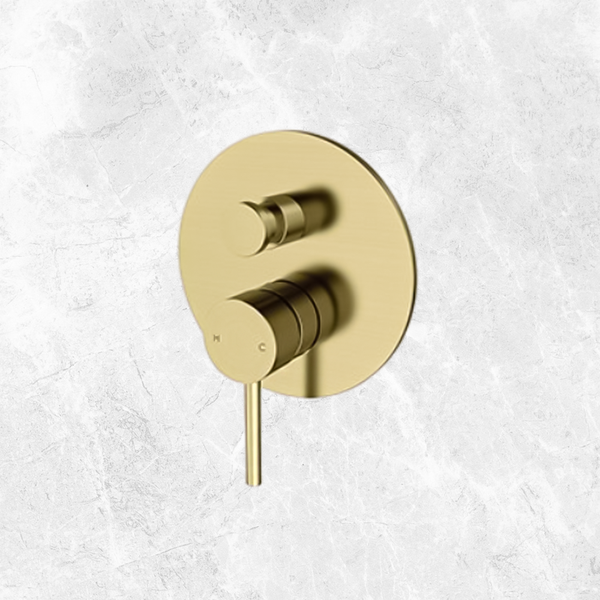 Arcisan Axus Pin Bath/Shower Mixer with Diverter (Trim Kit Only) Brushed Brass
