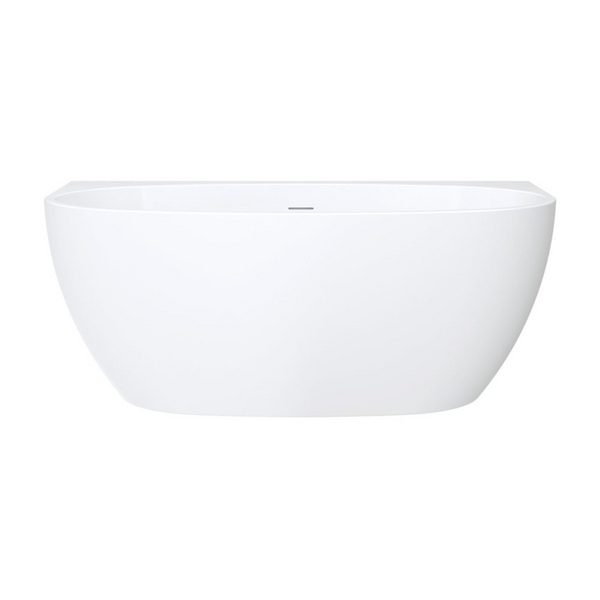 Fienza Keeto 1500mm Back To Wall Acrylic Bath with Overflow Gloss White