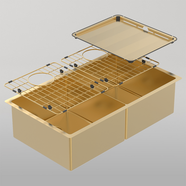 Abey Piazza Double Square Bowl Eureka Gold