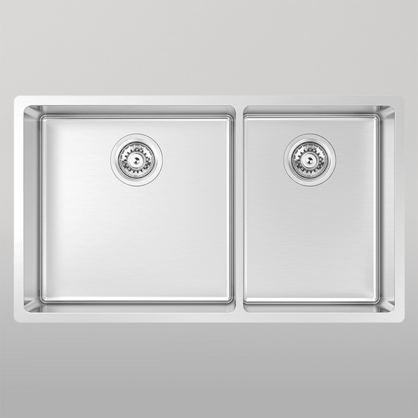 Abey Montego Large Bowl And Three Quarter Bowl Sink Stainless Steel