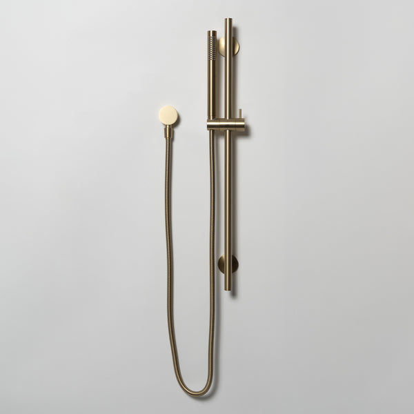 Alma Mira Brushed Brass Gold Shower on Rail
