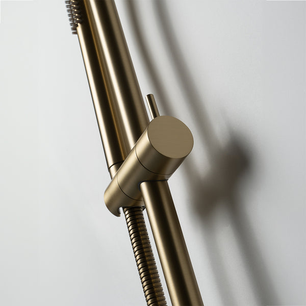 Alma Mira Brushed Brass Gold Shower on Rail