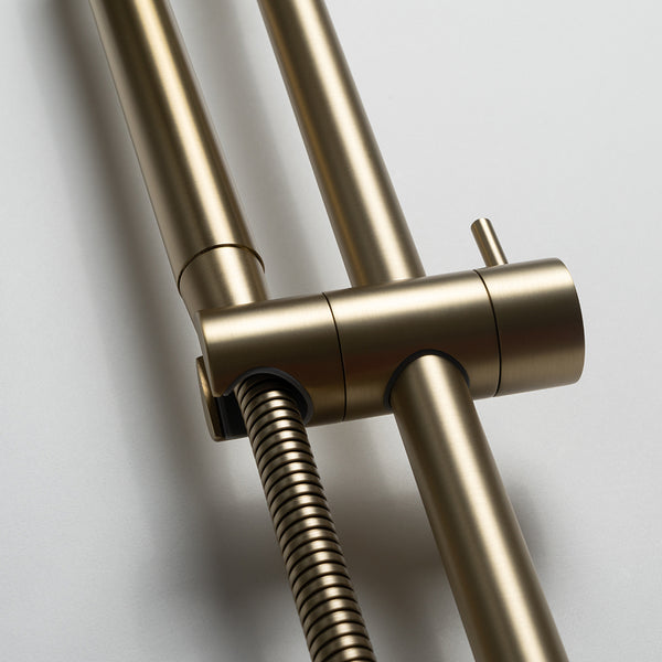 Alma Mira Brushed Brass Gold Shower on Rail