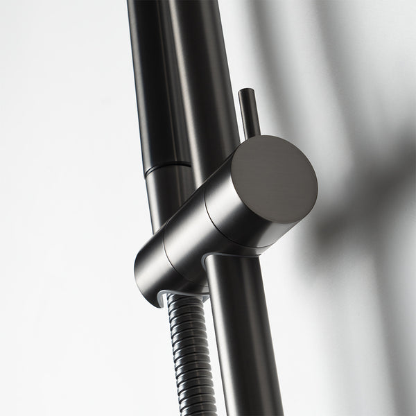 Alma Mira Brushed Gunmetal Shower on Rail