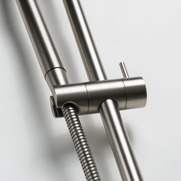 Alma Mira Brushed Nickel Shower on Rail