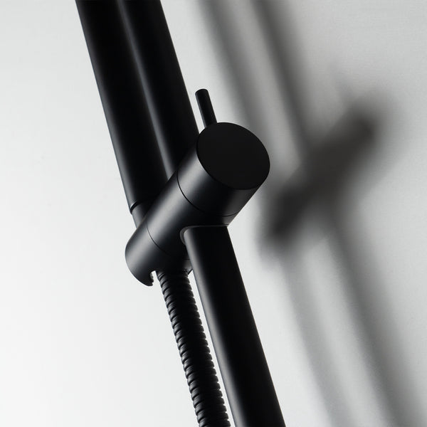 Alma Mira Matte Black Shower on Rail