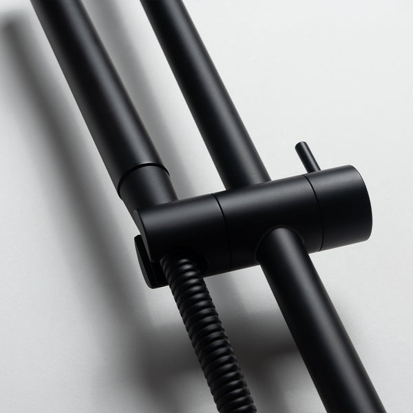 Alma Mira Matte Black Shower on Rail