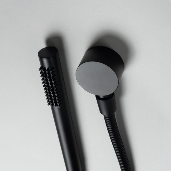 Alma Mira Matte Black Shower on Rail