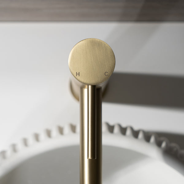 Alma Mira Brushed Brass Gold Tall Basin Mixer