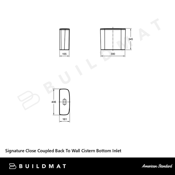 American Standard Signature Close Coupled Back To Wall Cistern Bottom Inlet White