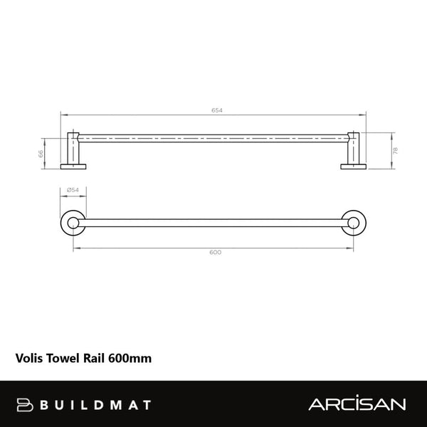 Arcisan Volis Towel Rail 600mm Dark Bronze