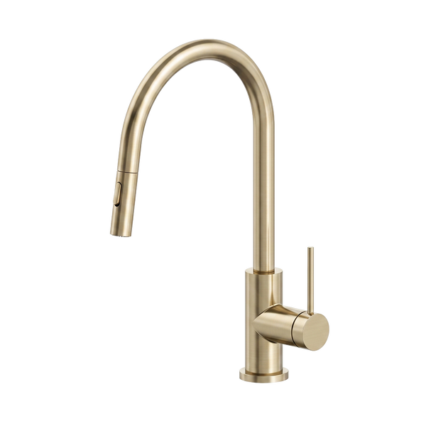 Arcisan Volis Kitchen Mixer with Pull Down 2 Jet Nozzle Spray Champagne Brass