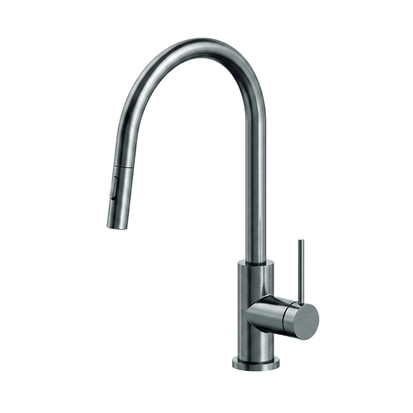Arcisan Volis Kitchen Mixer with Pull Down 2 Jet Nozzle Spray Brushed Gunmetal
