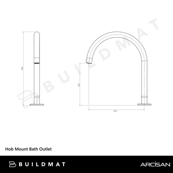Arcisan Hob Mount Bath Outlet Brushed Iron