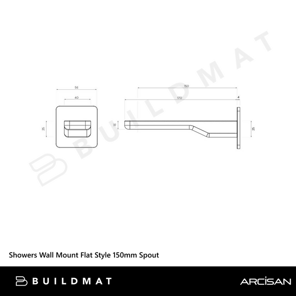 Arcisan Eneo/Kibo Wall Mount Flat Style 150mm Spout Chrome