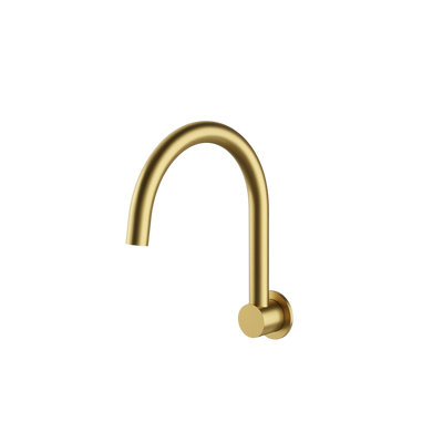 Arcisan Kitchen/Laundry Wall Mount 242mm Arch Swivel Spout Brushed Brass