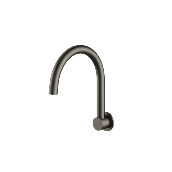 Arcisan Kitchen/Laundry Wall Mount 242mm Arch Swivel Spout Brushed Gunmetal