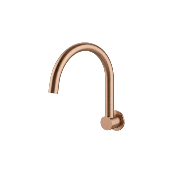 Arcisan Kitchen/Laundry Wall Mount 242mm Arch Swivel Spout Brushed Rose Gold