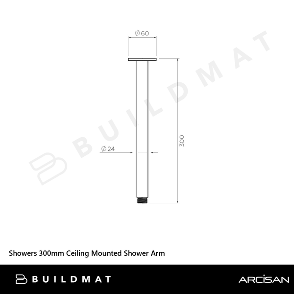 Arcisan Showers 300mm Ceiling Mounted Shower Arm Dark Bronze
