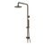 Arcisan Dual Inlet Squareline Shower Column 200mm Head with Tubular Brass Hand Shower Dark Bronze
