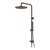 Arcisan Dual Inlet Squareline Shower Column 300mm Head with Tubular Brass Hand Shower Dark Bronze