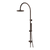 Arcisan Dual Inlet Goose Neck Shower Column 200mm Head with Tubular Brass Hand Shower Dark Bronze