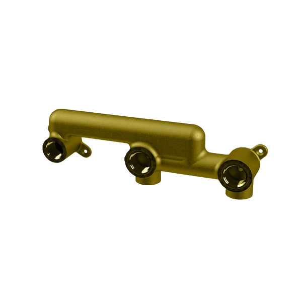 Arcisan 200mm Wall Basin Set Breech Spout To Left Bottom Entry Brass