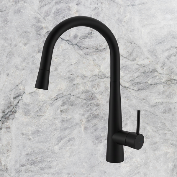 Arcisan Axus Pin Arch Spout Pull Down Conical Nozzle Sink Mixer Matte Black