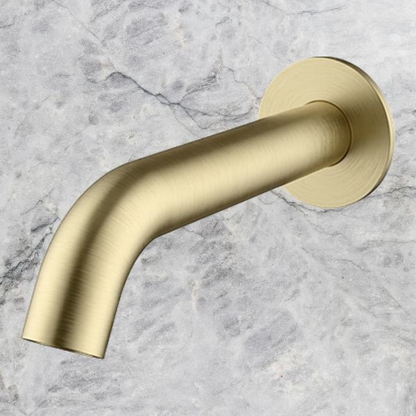 Arcisan Axus Pin Wall Mounted Bath Spout 150mm Brushed Brass