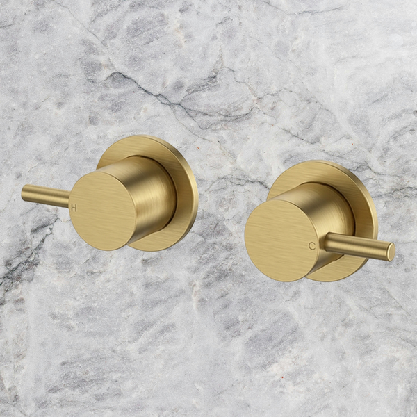 Arcisan Axus Pin Wall Taps (Pair) Brushed Brass