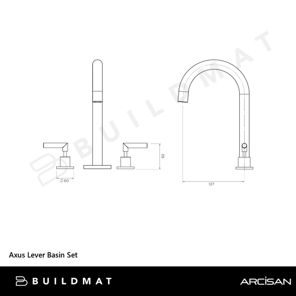 Arcisan Axus Lever Basin Set Brushed Brass