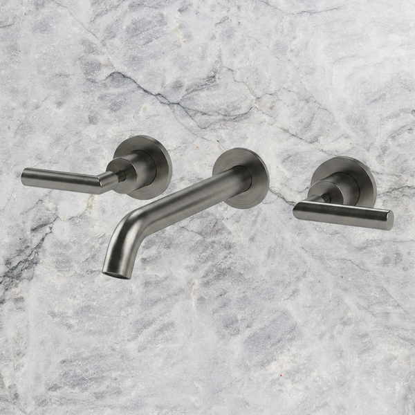 Arcisan Axus Lever Wall Mount Basin Set 220mm Spout Brushed Gunmetal