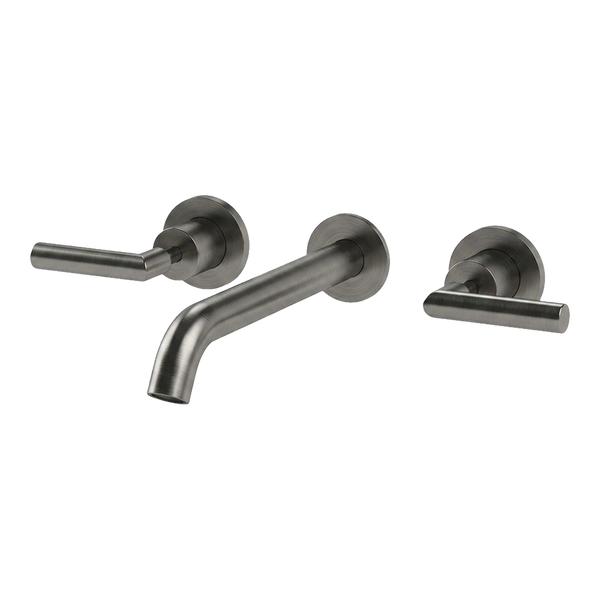 Arcisan Axus Lever Wall Mount Basin Set 220mm Spout Brushed Gunmetal