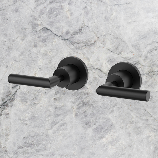 Arcisan Axus Lever Wall Taps (Pair) Matte Black