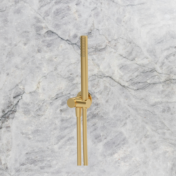 Arcisan Axus Tubular Hand Shower Set with Swivel Holder Brushed Brass
