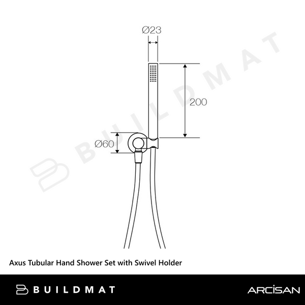 Arcisan Axus Tubular Hand Shower Set with Swivel Holder Chrome