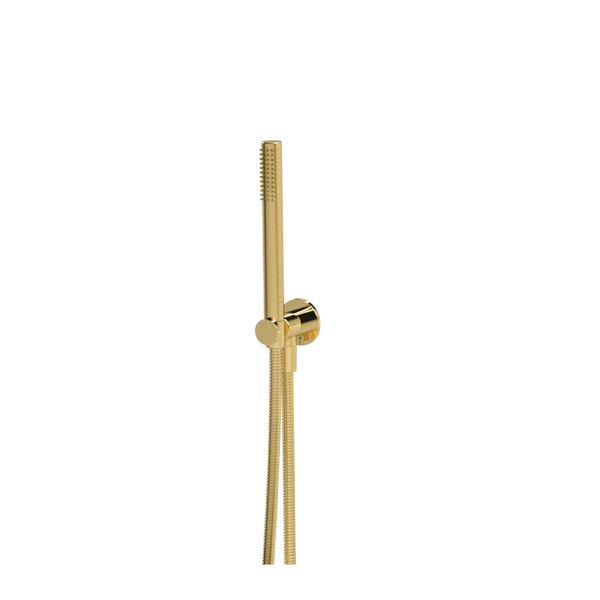 Arcisan Axus Tubular Hand Shower Fixed Elbow and Hose Set Brushed Brass