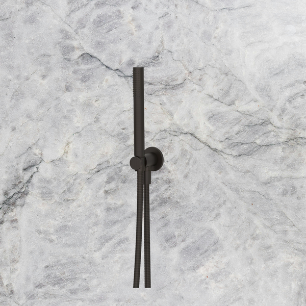 Arcisan Axus Tubular Hand Shower Fixed Elbow and Hose Set Brushed Iron