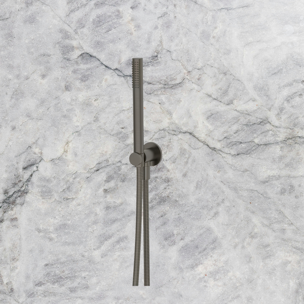 Arcisan Axus Tubular Hand Shower Fixed Elbow and Hose Set Brushed Gunmetal