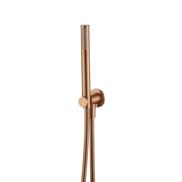 Arcisan Axus Tubular Hand Shower Fixed Elbow and Hose Set Rose Gold