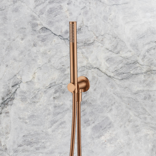 Arcisan Axus Tubular Hand Shower Fixed Elbow and Hose Set Rose Gold