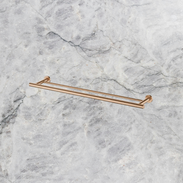 Arcisan Axus Double Towel Rail 600mm Brushed Rose Gold