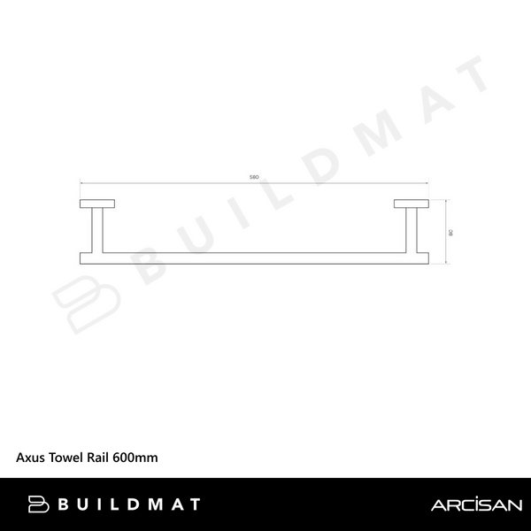 Arcisan Axus Towel Rail 600mm Brushed Brass