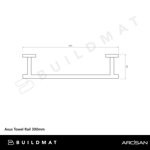 Arcisan Axus Towel Rail 300mm Matte Black