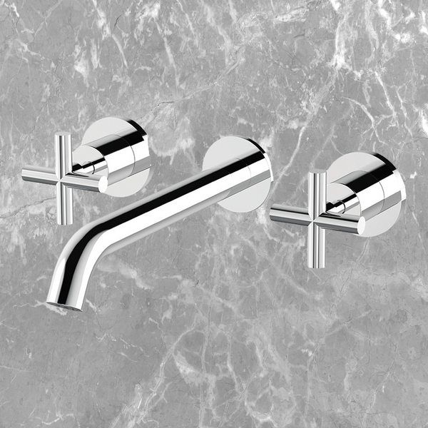 Arcisan Axus Cross Wall Mount Basin Set 220mm Spout Chrome