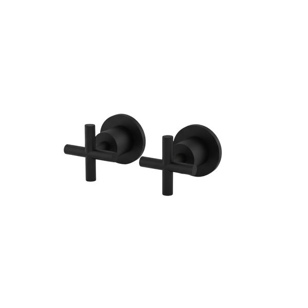 Arcisan Axus Cross Wall Taps Set Pair Matte Black