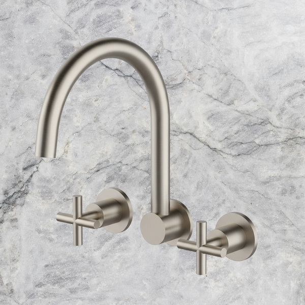 Arcisan Axus Cross Wall Mount Kitchen Set Brushed Nickel