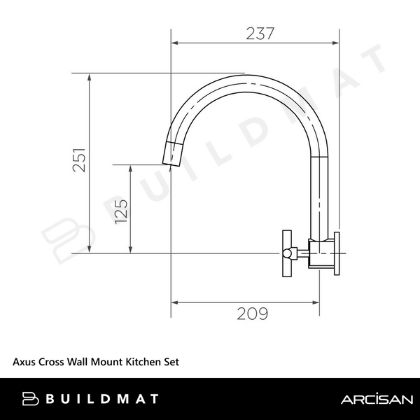 Arcisan Axus Cross Wall Mount Kitchen Set Matte Black