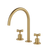 Arcisan Axus Cross Kitchen Set with Swivel Arch Spout Brushed Brass