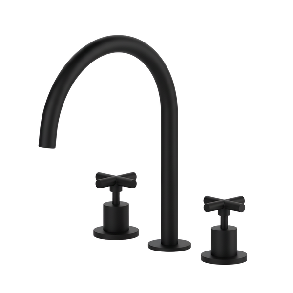 Arcisan Axus Cross Kitchen Set with Swivel Arch Spout Matte Black